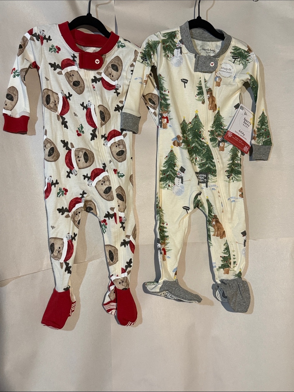 NWT Burt's Bees Baby 2 pack holiday pjs size 3-6 months